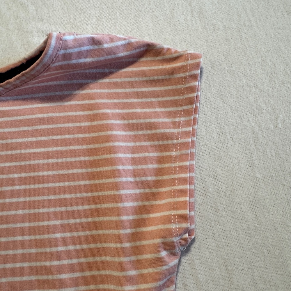 Copper Key Girls Size‎ Large Pink Striped Ruffle Sleeve Top - Picture 4 of 6